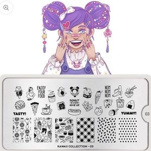 MoYou London nail art stamping plate in Kawaii 03 NWOT